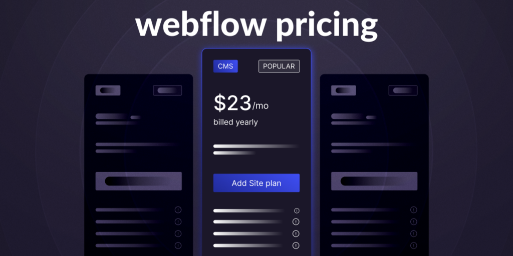 webflow pricing
