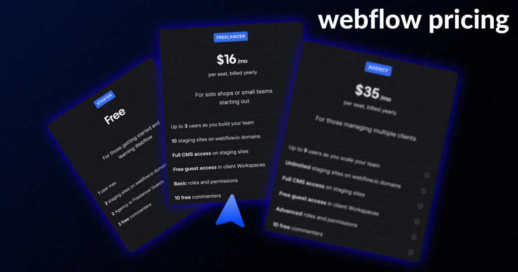 webflow pricing